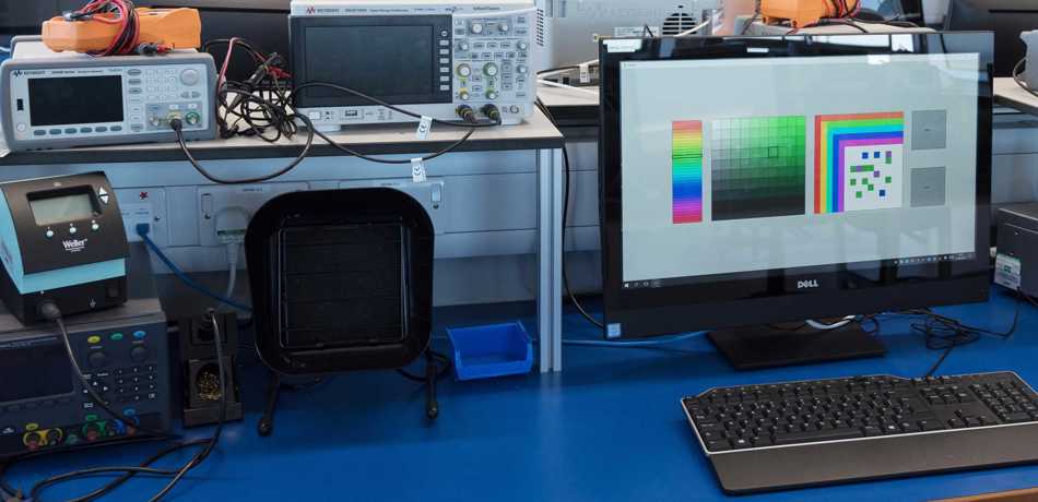 Computer in an electrical lab
