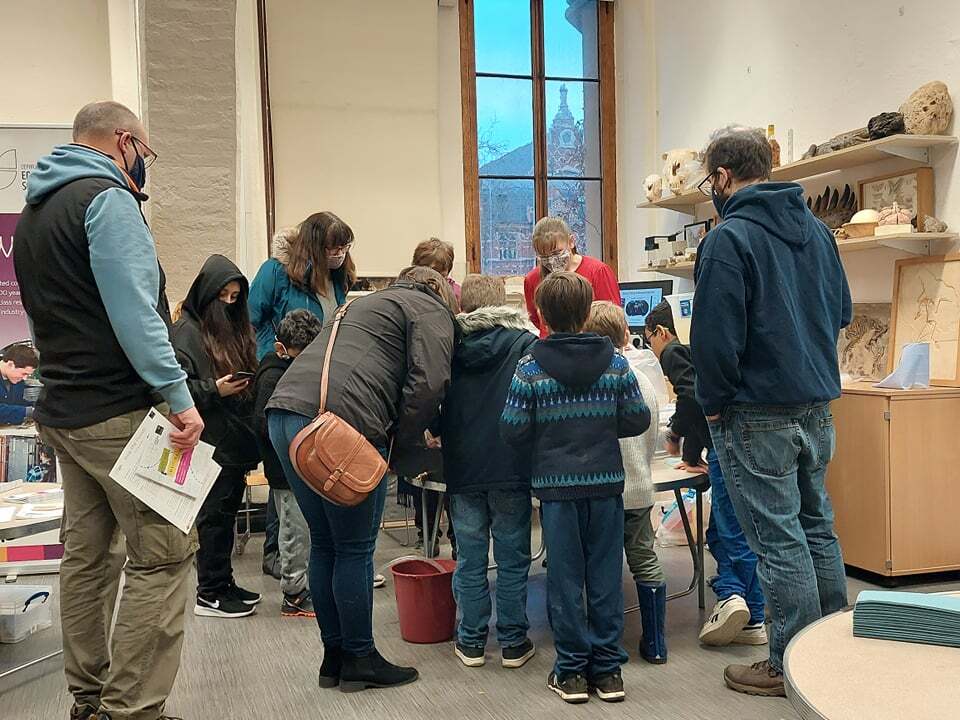 Hands-on Stop the Flood activity at Super Science Saturday Nov 2021