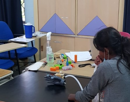 Children learning to use the prosthetic limb