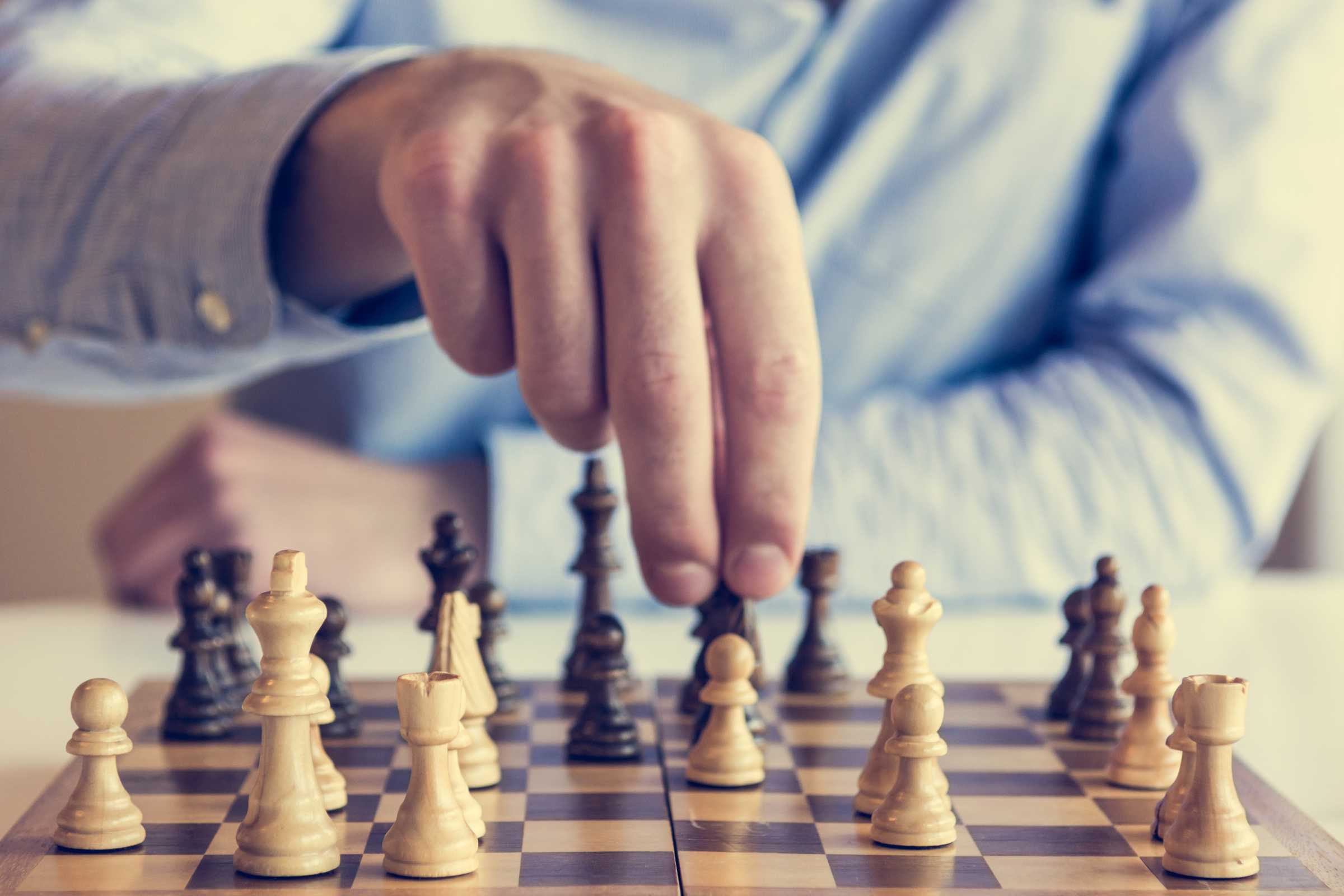 Someone playing chess