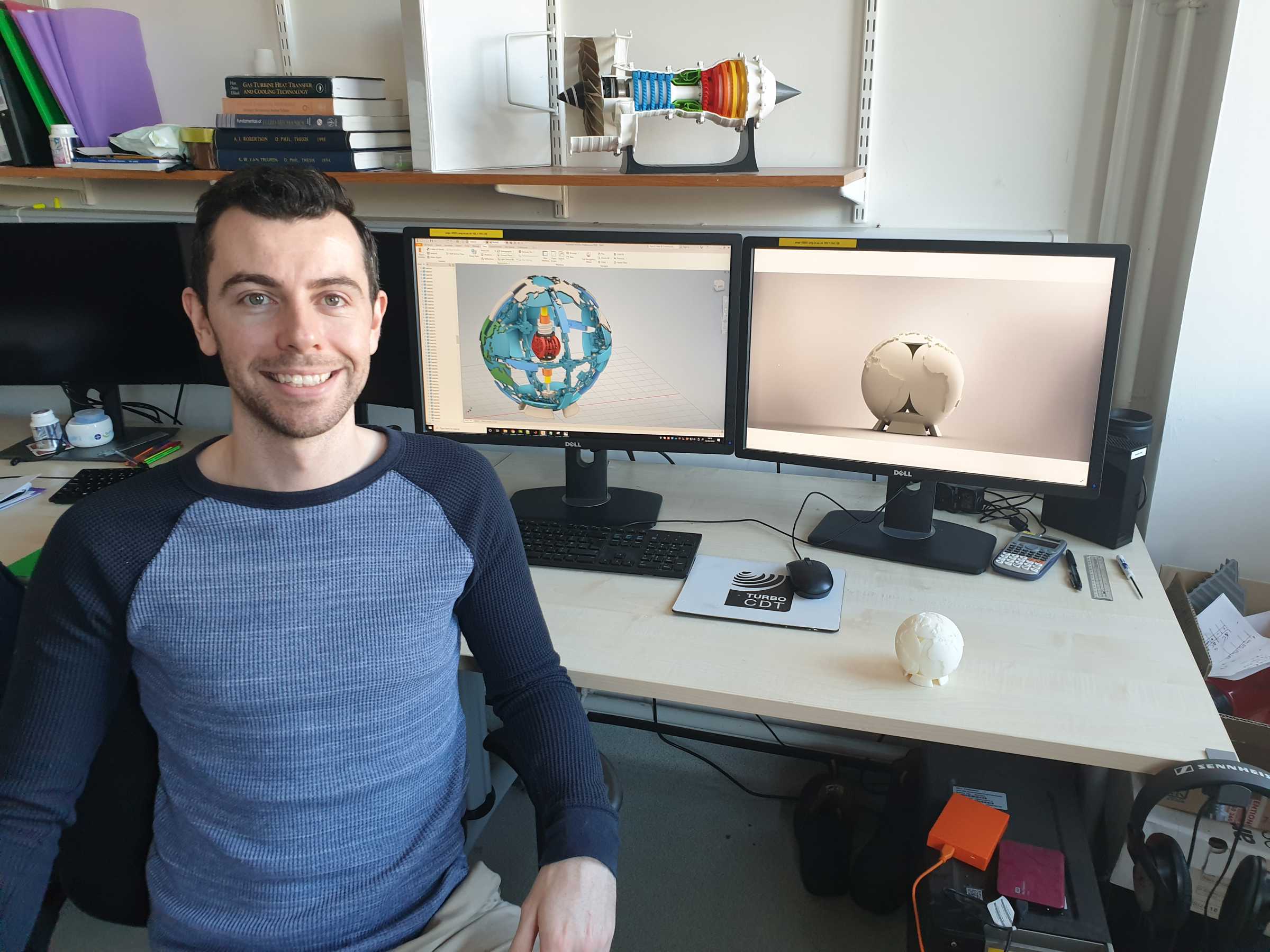 Daniel Fahy, who won first place in the ‘Art, Jewelry and Architecture’ category of the 2019 Stratasys Extreme Redesign 3D Printing Challenge for recreating a Hoberman Sphere