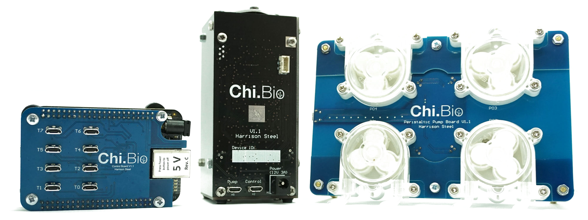 Components of Chi.Bio, a robotic platform for biological science research