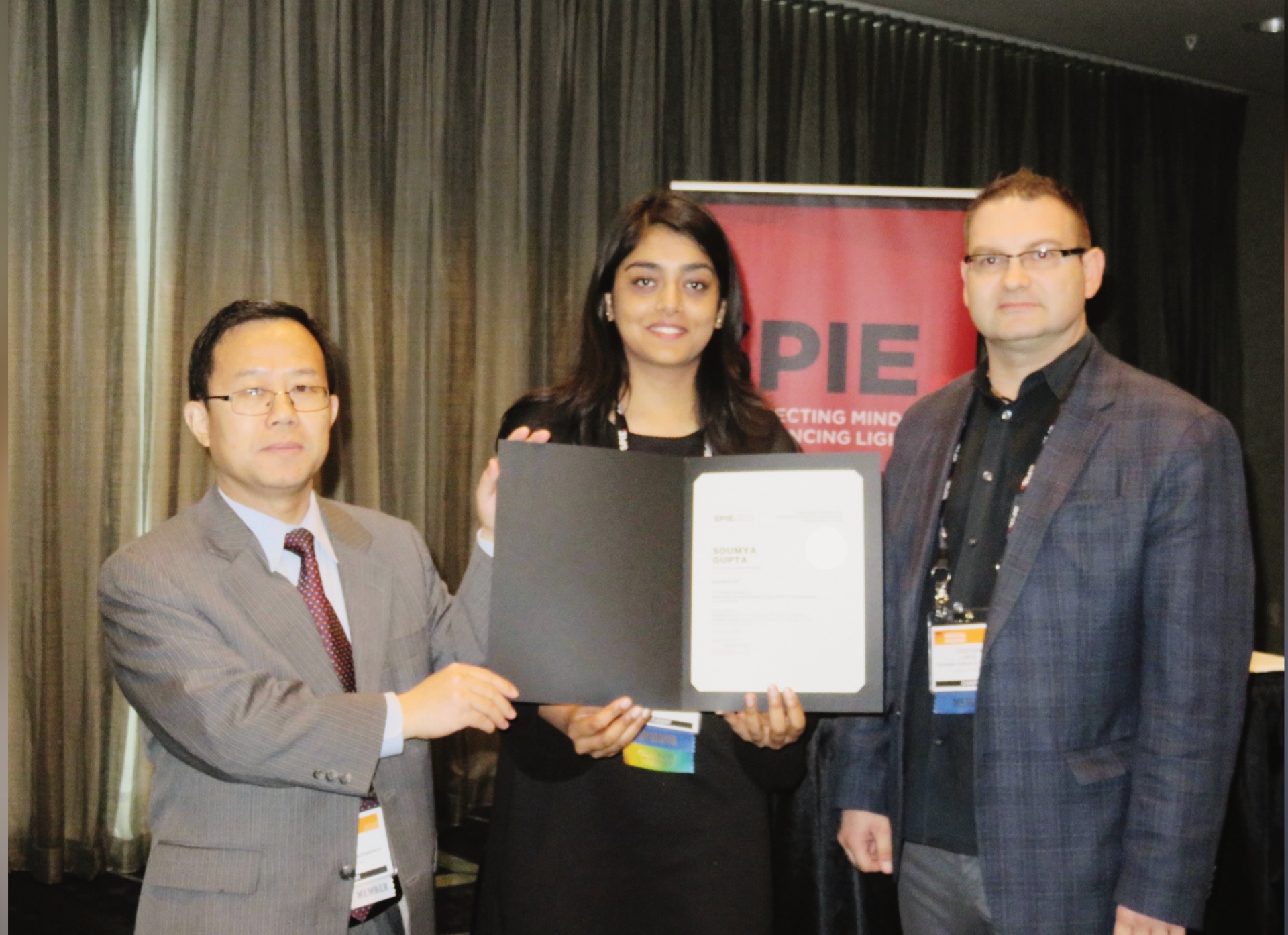 Soumya Gupta receives Runner-up award at SPIE Medical Imaging conference 2020