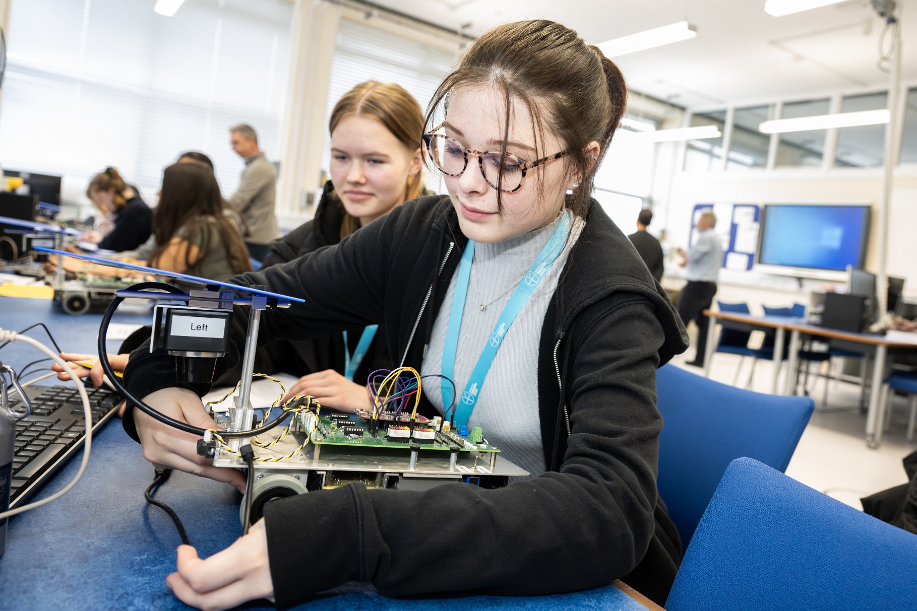 Participants of Access programme Uncover Engineering 2024 during the Mobile Robots workshop