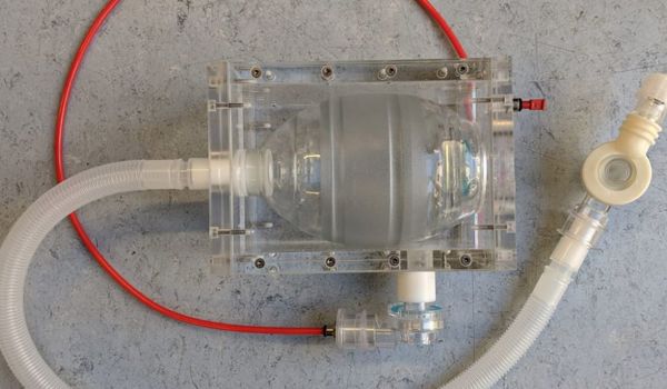 Prototype of air-driven Ambu box seen from the top
