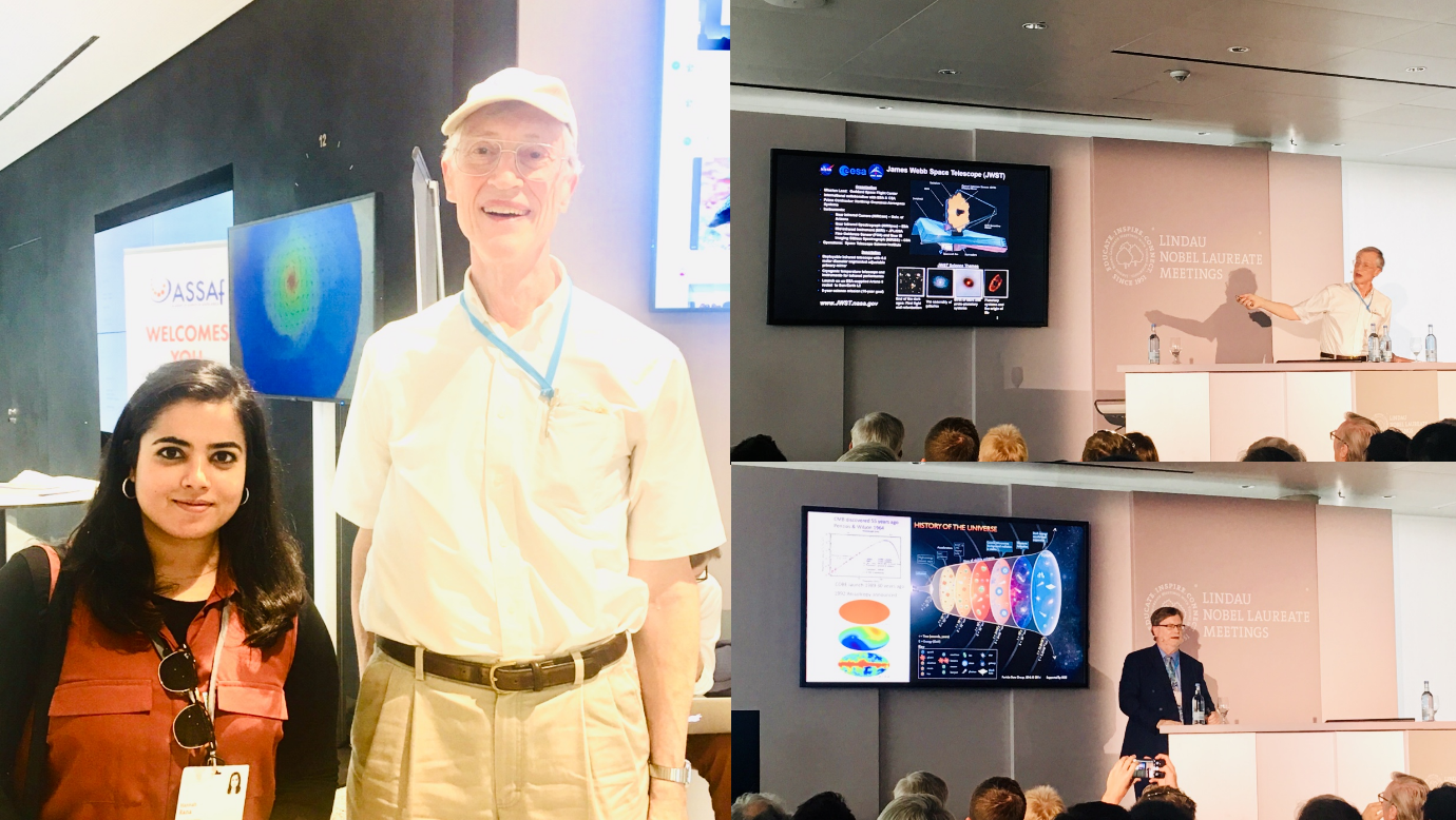Hannah with 2006 Physics Nobel Laureate Dr John Mather, astrophysicist at NASA