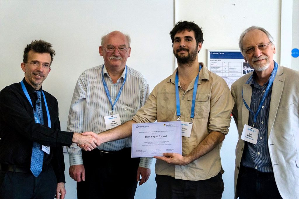 ORI’s Dr. Mathieu Geisert Awarded Best Paper at TAROS 2019