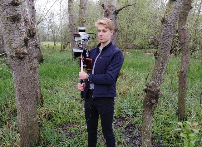Handheld LiDAR system, carried around at walking speed