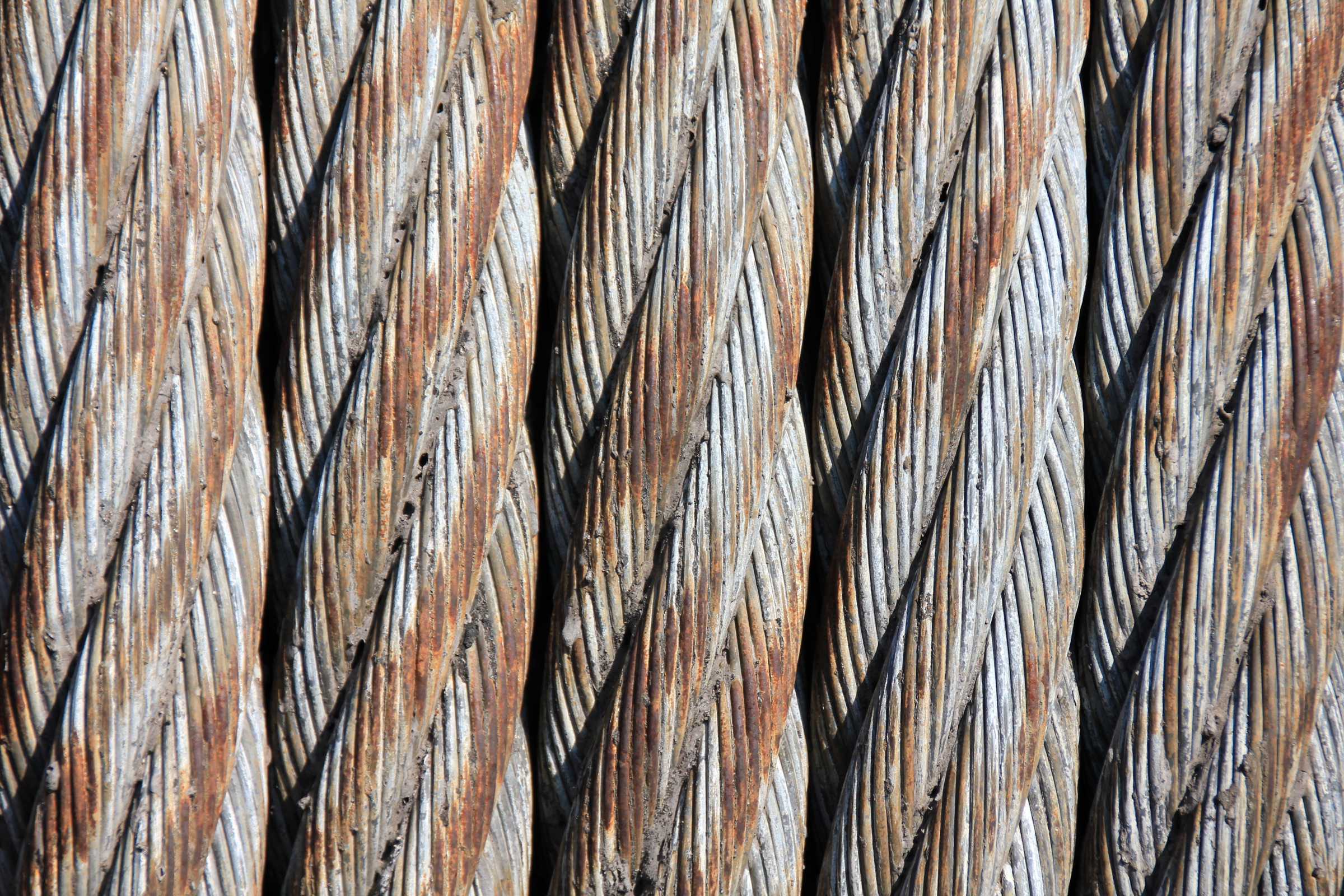 Close up of rope in vertical lines