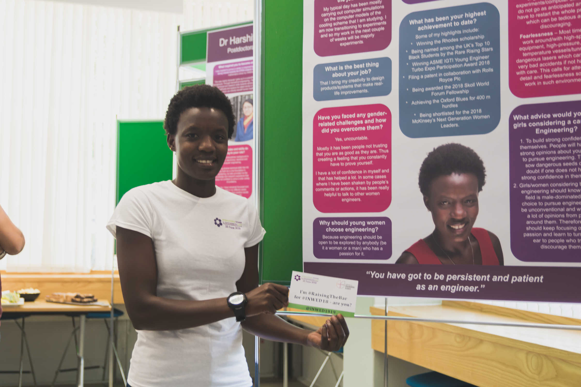 International Women in Engineering Day 2019, poster session, DPhil student and her poster