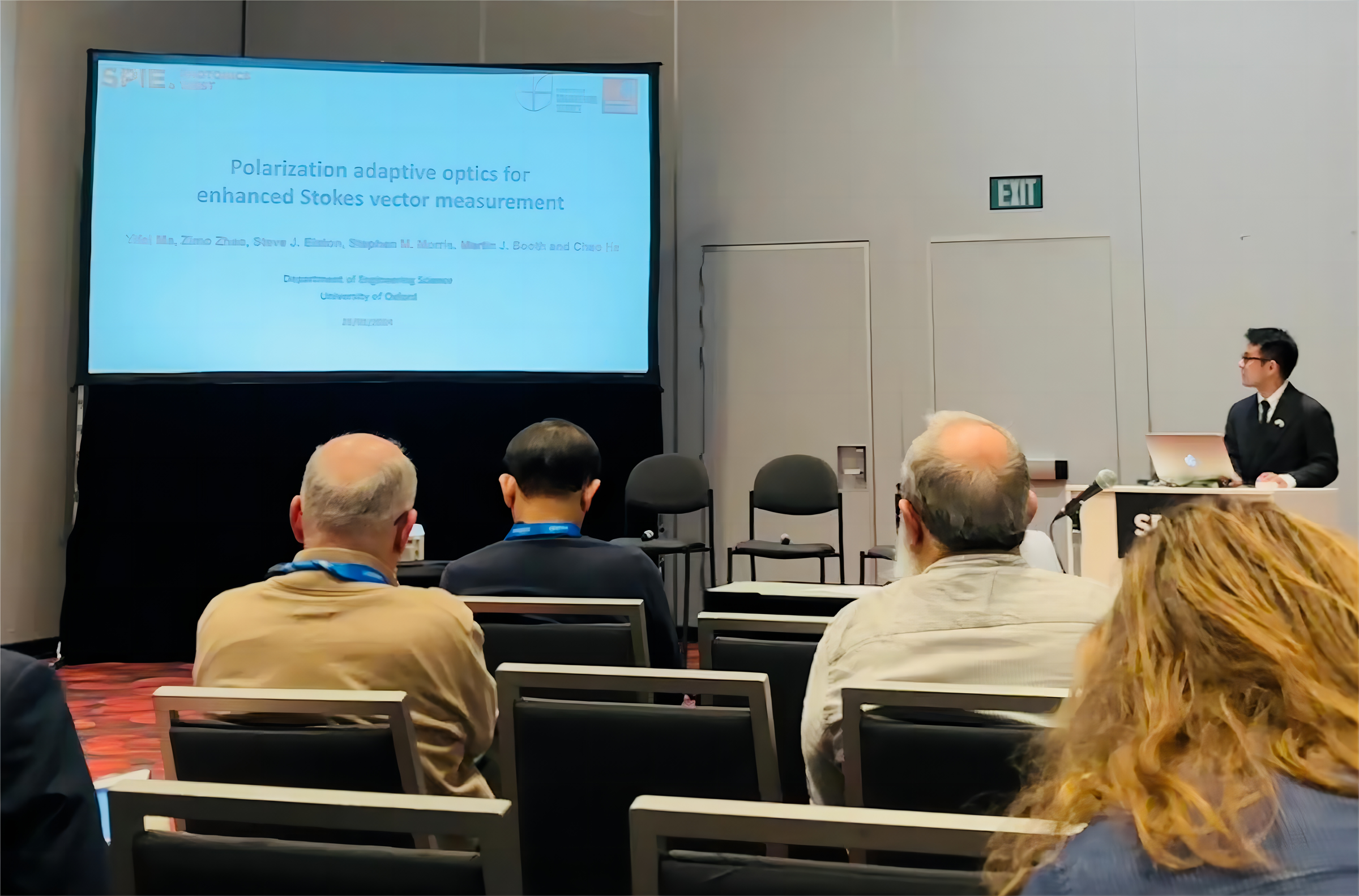 Yifei Ma presenting at the Photonics West Conference