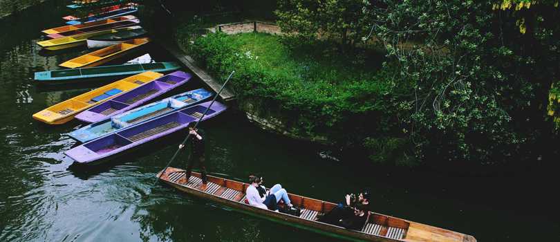 Punts on river at Oxford