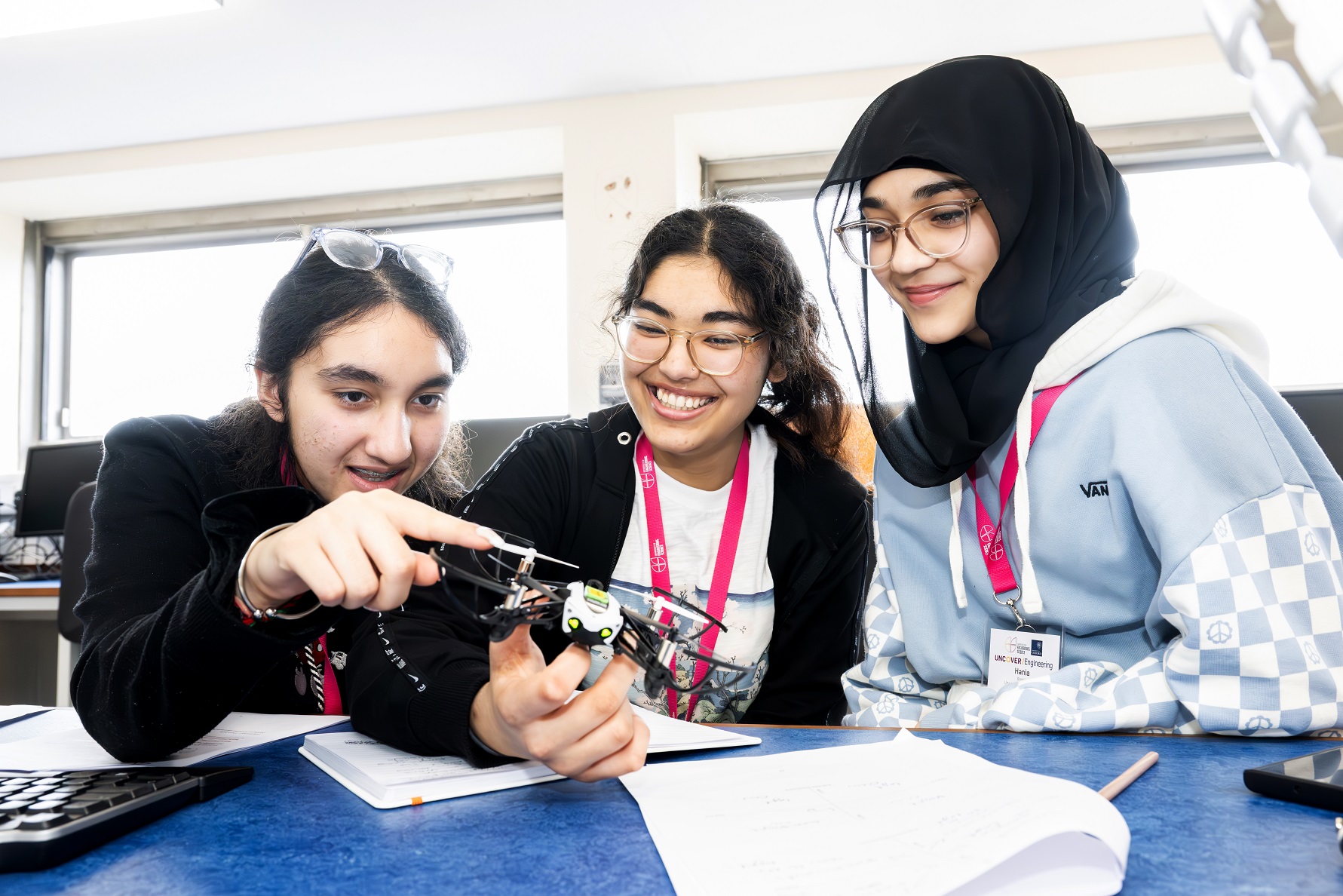 Participants of Access programme Uncover Engineering 2024 during the Drones workshop