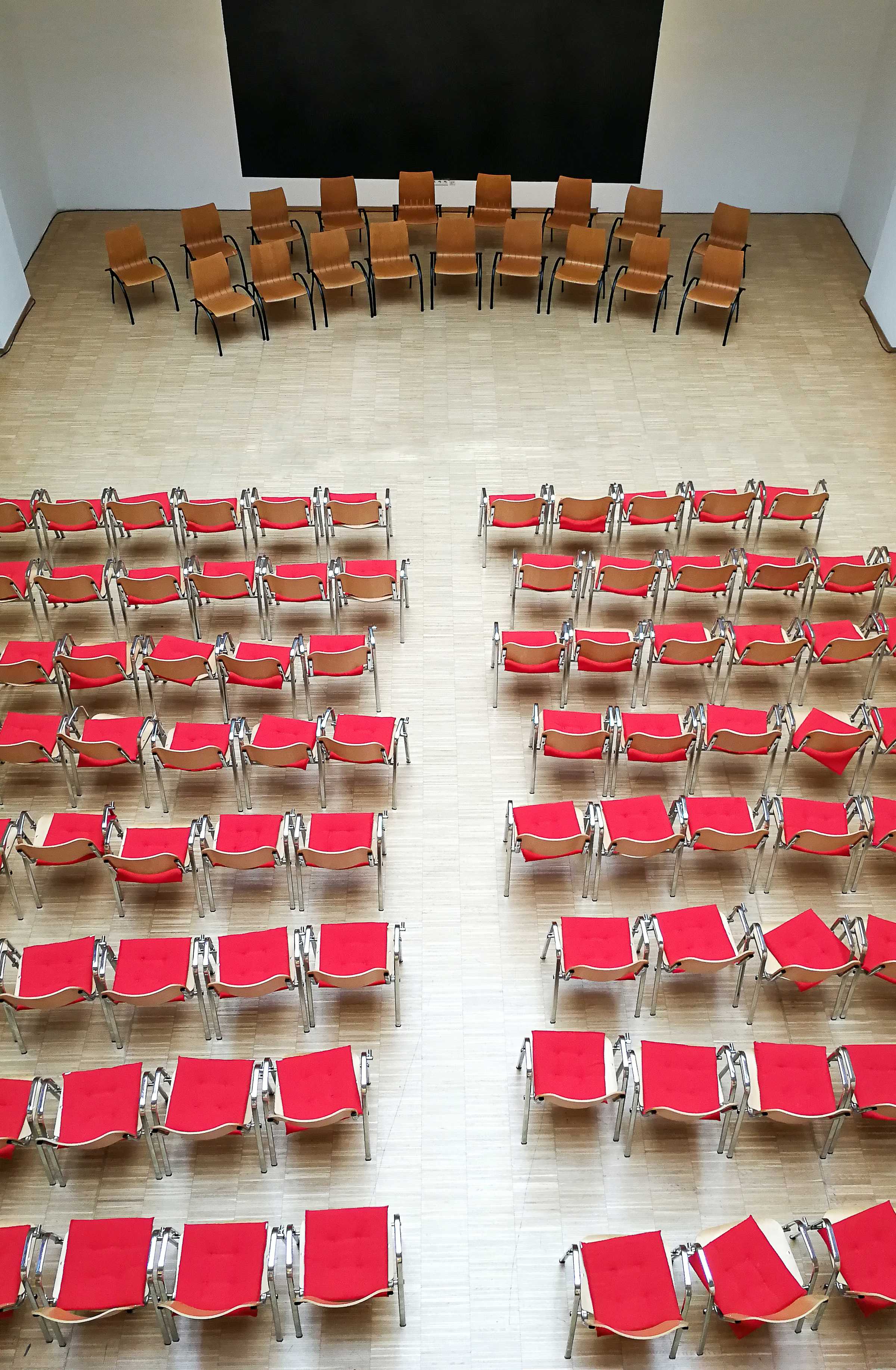 Seats laid out in lecture room