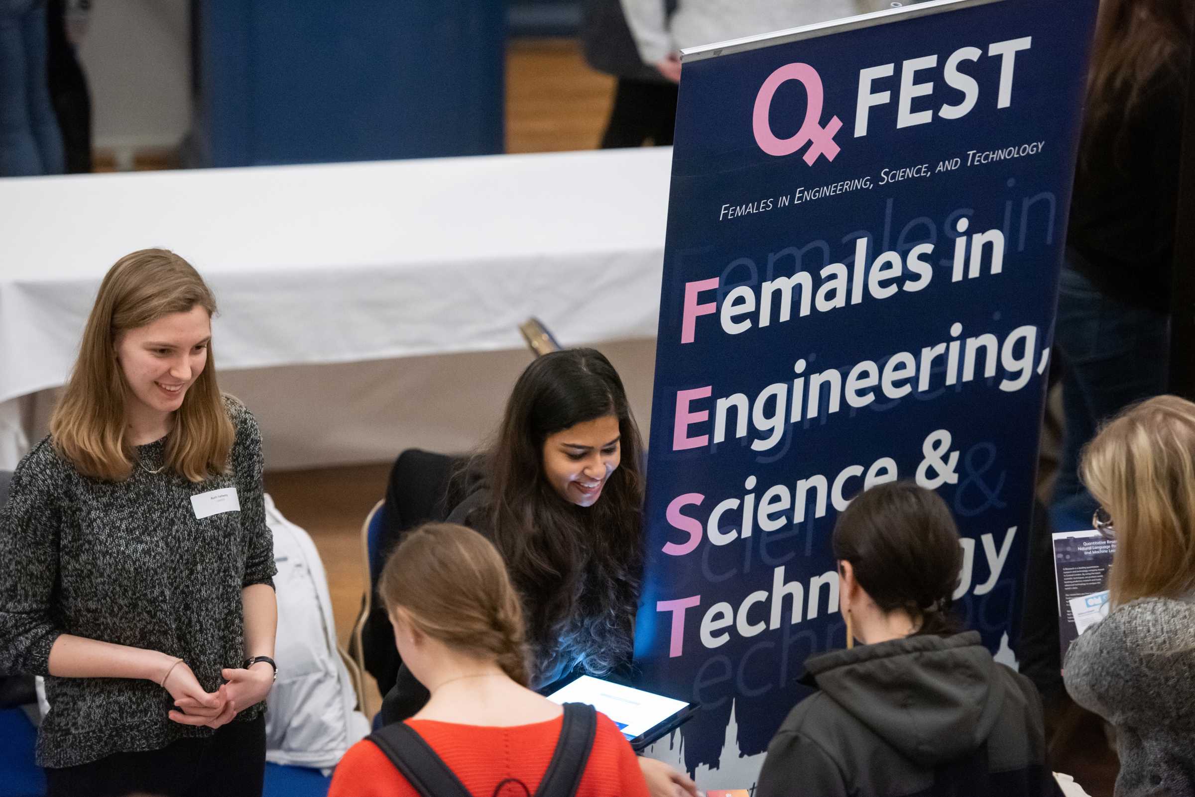 Oxford Females in Engineering, Science and Technology stall at Oxford Women in STEM event, January 2020