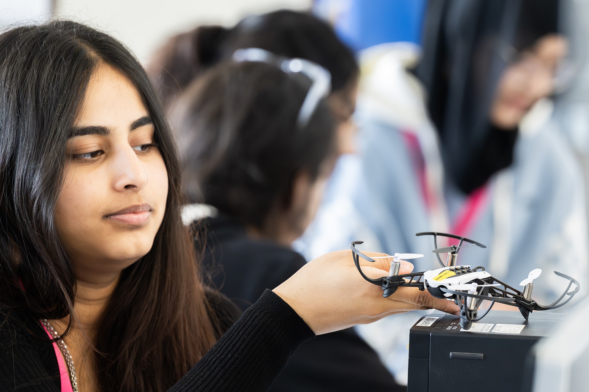 Participant of Access programme Uncover Engineering 2024 programming a Drone